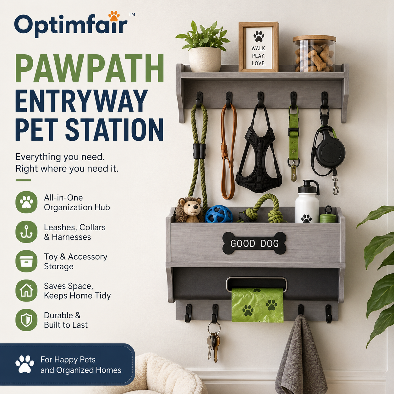 Optimfair™ PawPath Entryway Pet Station