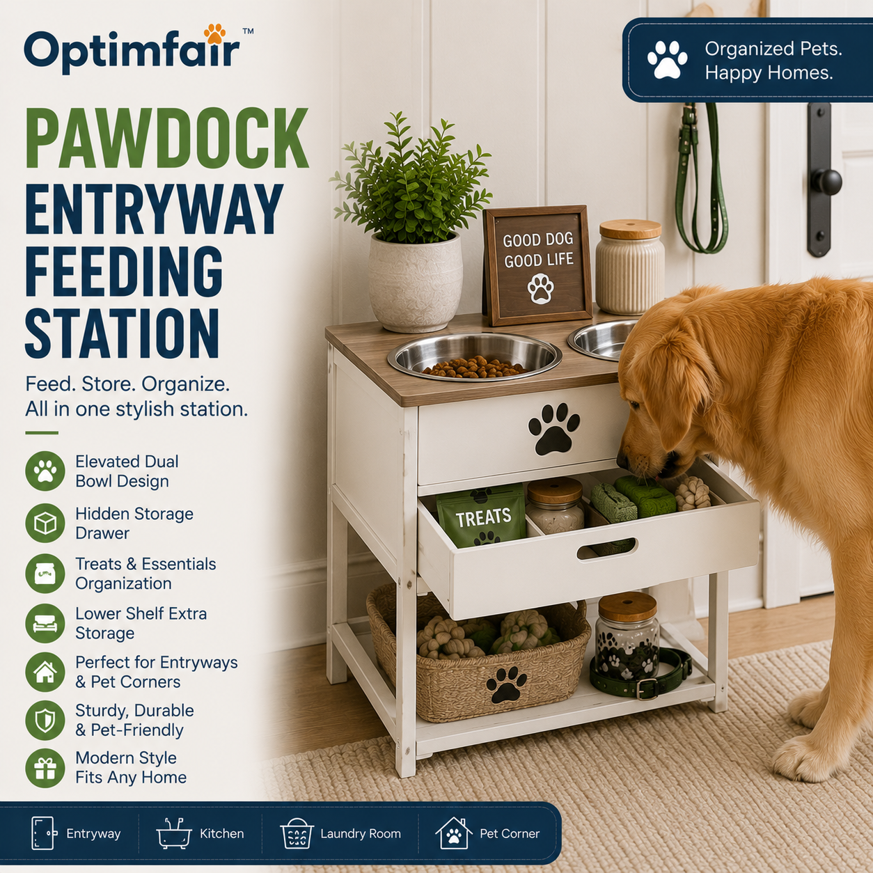 Optimfair™ PawDock Entryway Feeding Station