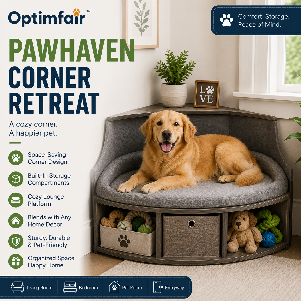 Optimfair™ PawHaven Corner Retreat